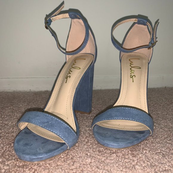 Lulus Taylor Blue Suede Ankle Strap 